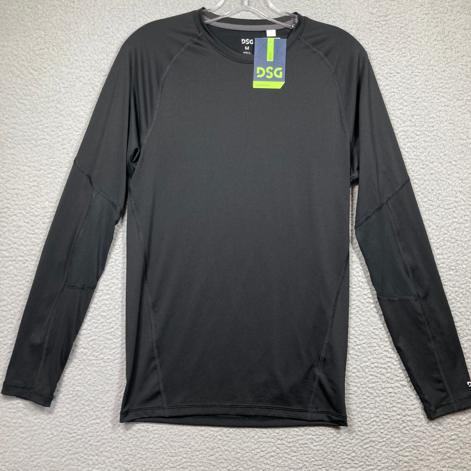 Dsg Compression Shirt Mens Medium New Black Long Sleeve Athletic Performance Top